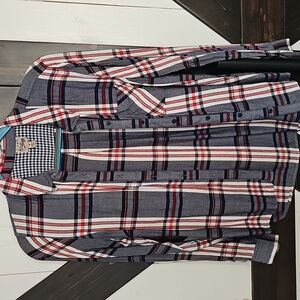 Como Vintage Red and Blue Plaid Casual Shirt